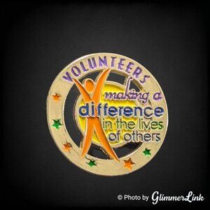 Volunteers Making A Difference Enamel Gold Tone Pin
